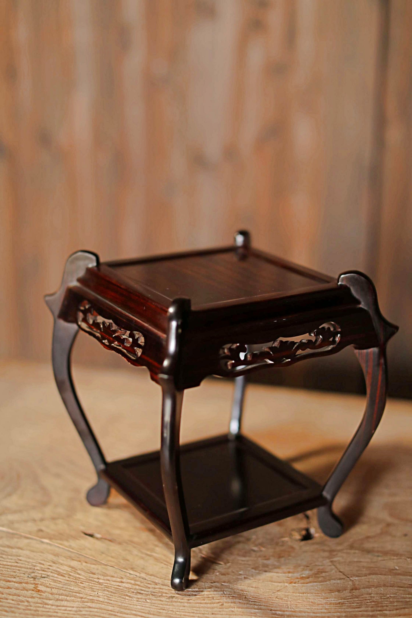 Pedestal - Japanese Wood Furniture Ikebana Bonsai Stand Karaki Black Brown