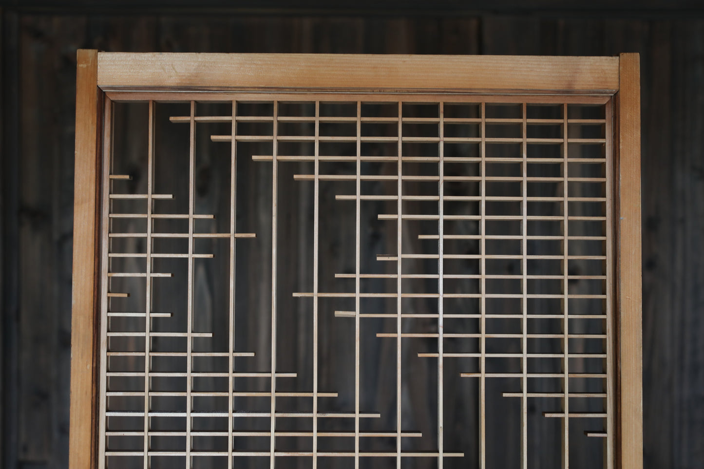 Vintage Japanese Shoji Screen, Kumiko Wood Framework Interior Panel H39in(H99cm) (コピー)