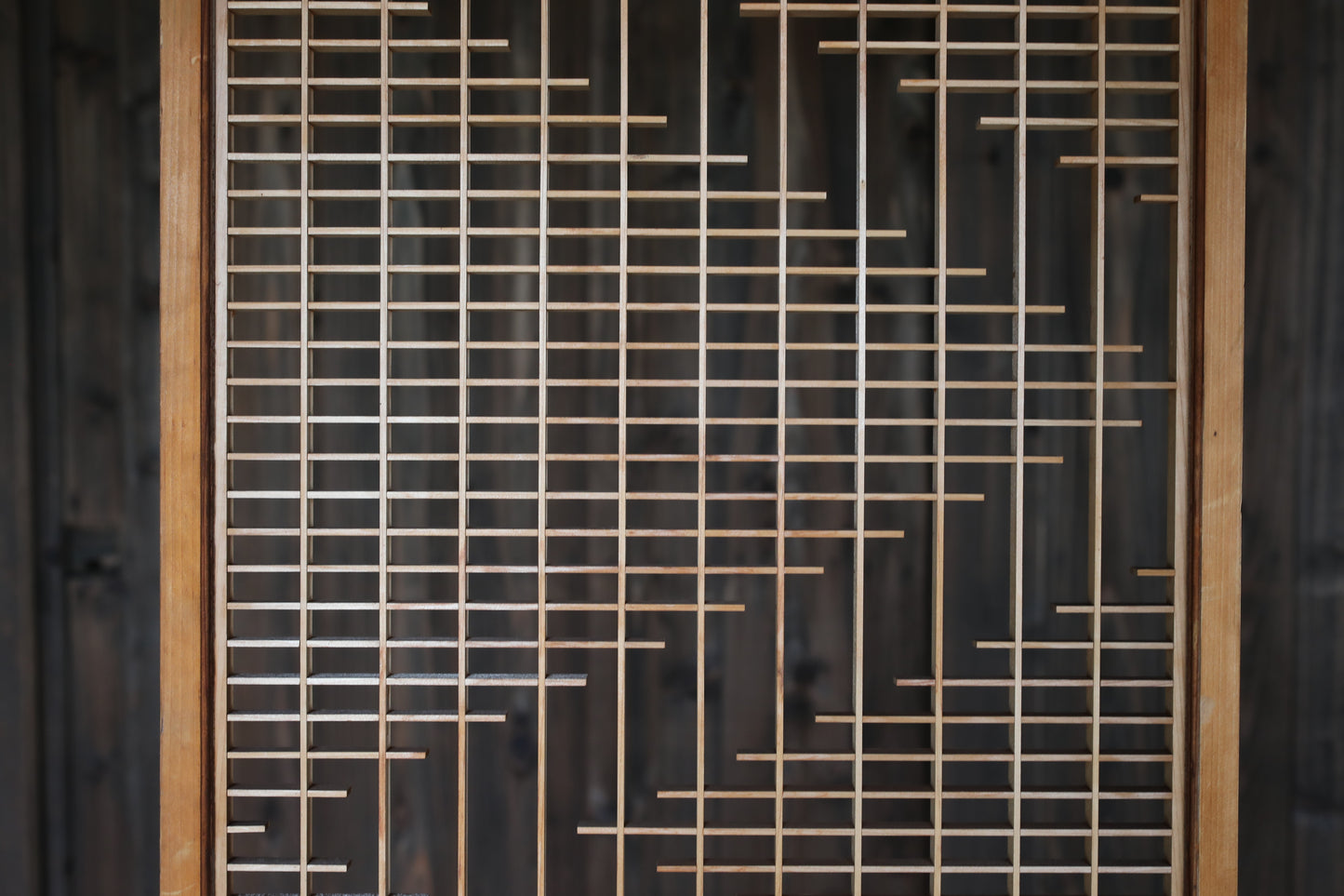 Vintage Japanese Shoji Screen, Kumiko Wood Framework Interior Panel H39in(H99cm) (コピー)