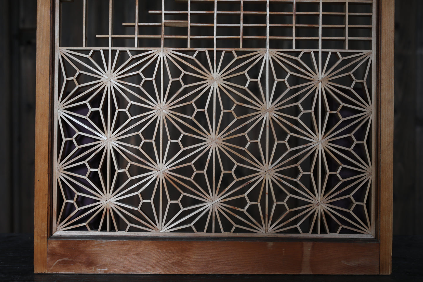 Vintage Japanese Shoji Screen, Kumiko Wood Framework Interior Panel H39in(H99cm) (コピー)