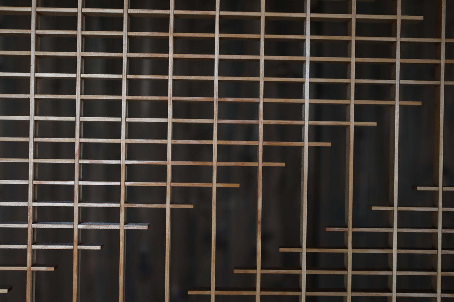 Vintage Japanese Shoji Screen, Kumiko Wood Framework Interior Panel H39in(H99cm) (コピー)
