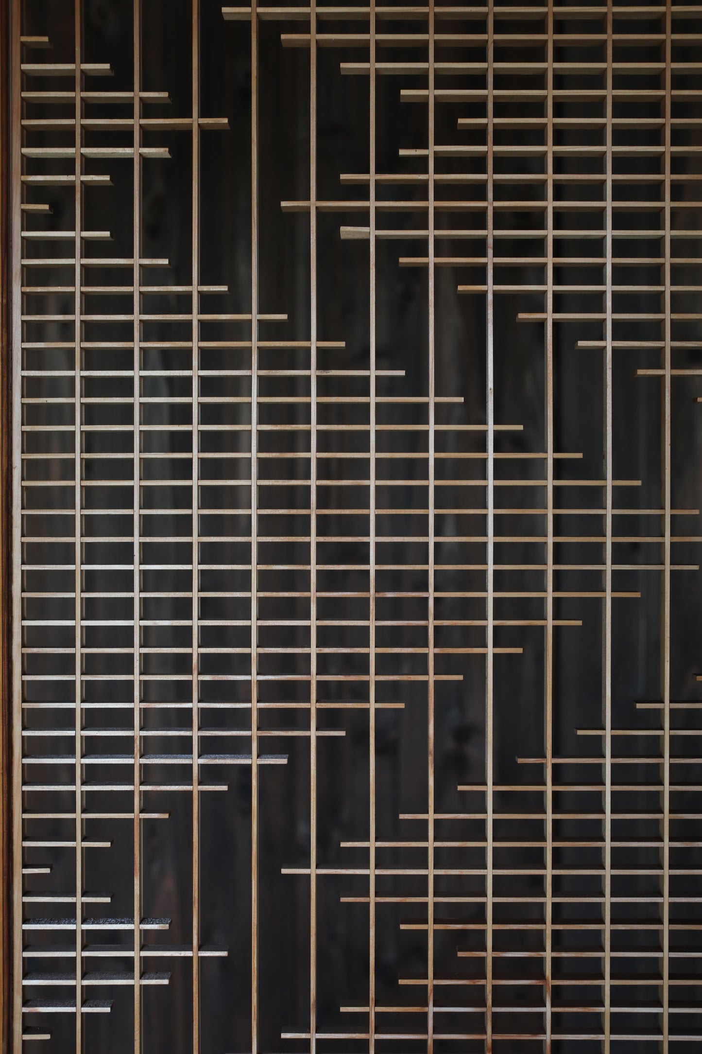 Vintage Japanese Shoji Screen, Kumiko Wood Framework Interior Panel H39in(H99cm) (コピー)
