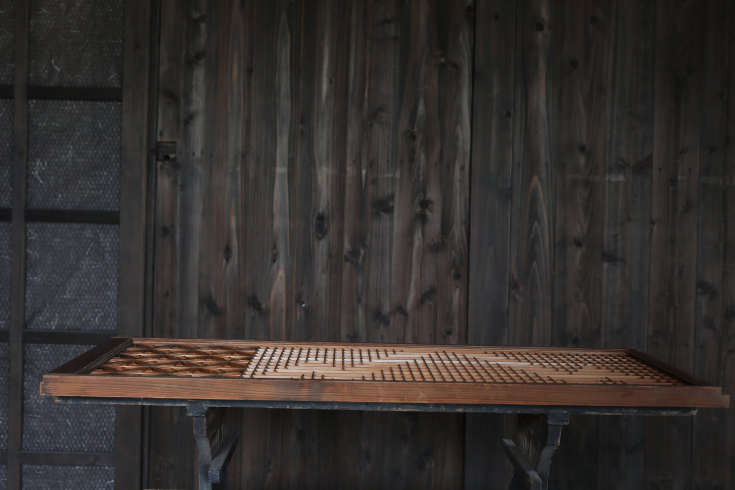 Vintage Japanese Shoji Screen, Kumiko Wood Framework Interior Panel H39in(H99cm) (コピー)
