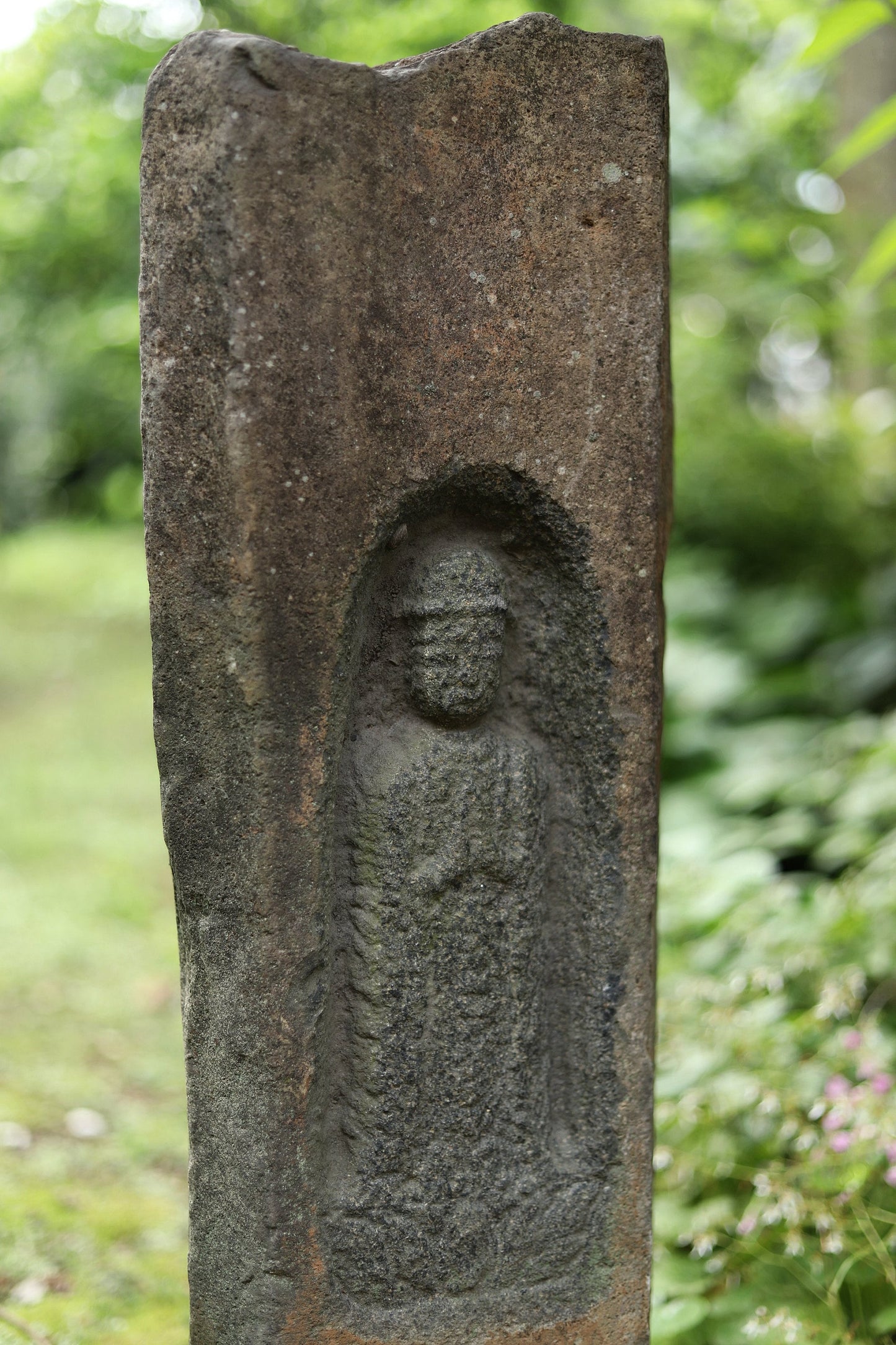Japanese Buddha Statue - Large Antique Sandstone Sculpture for Temple Garden