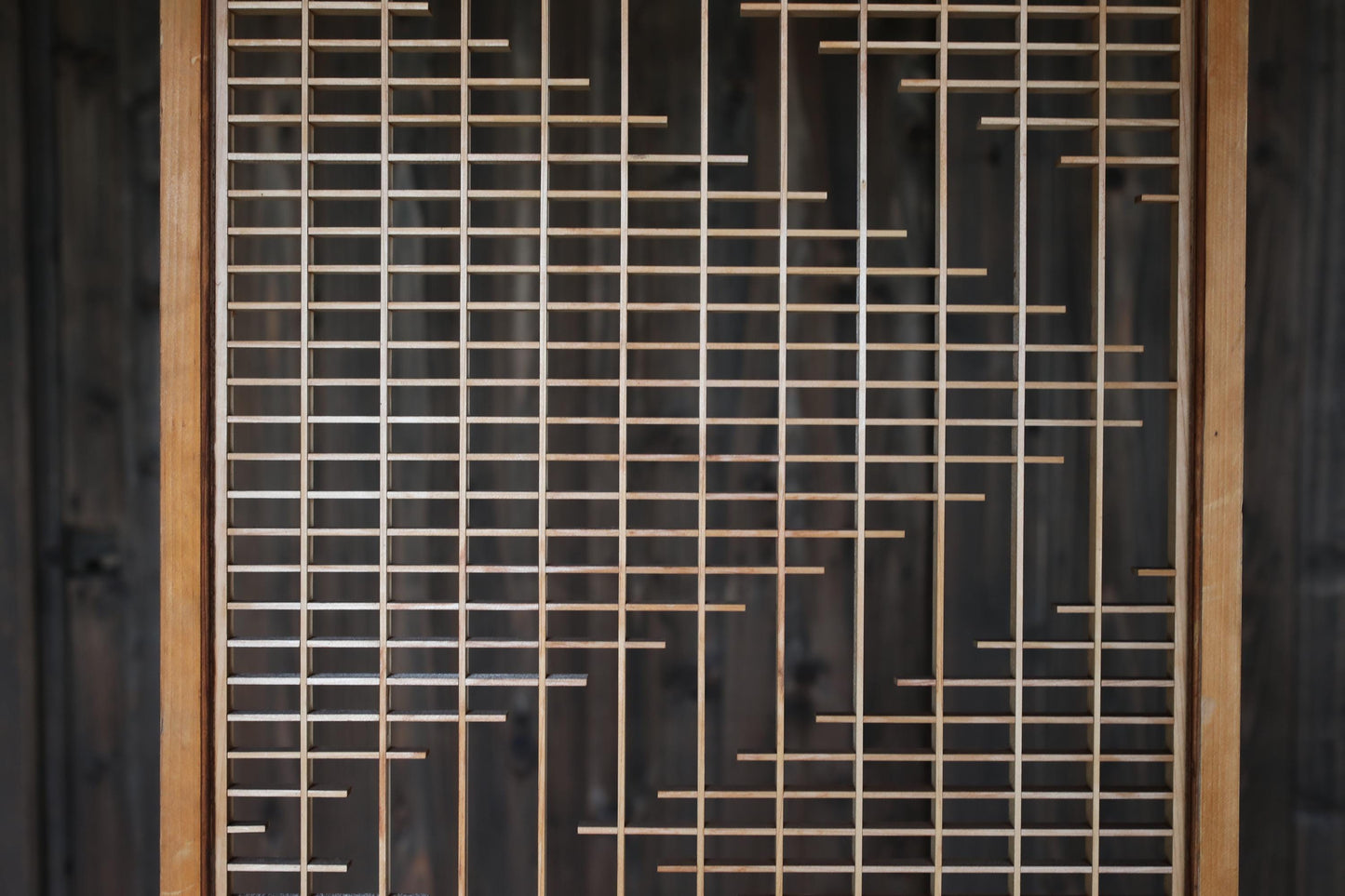 Vintage Shoji Screen - Kumiko Wood Panel | Japandi Wall Art & Geometric Frame