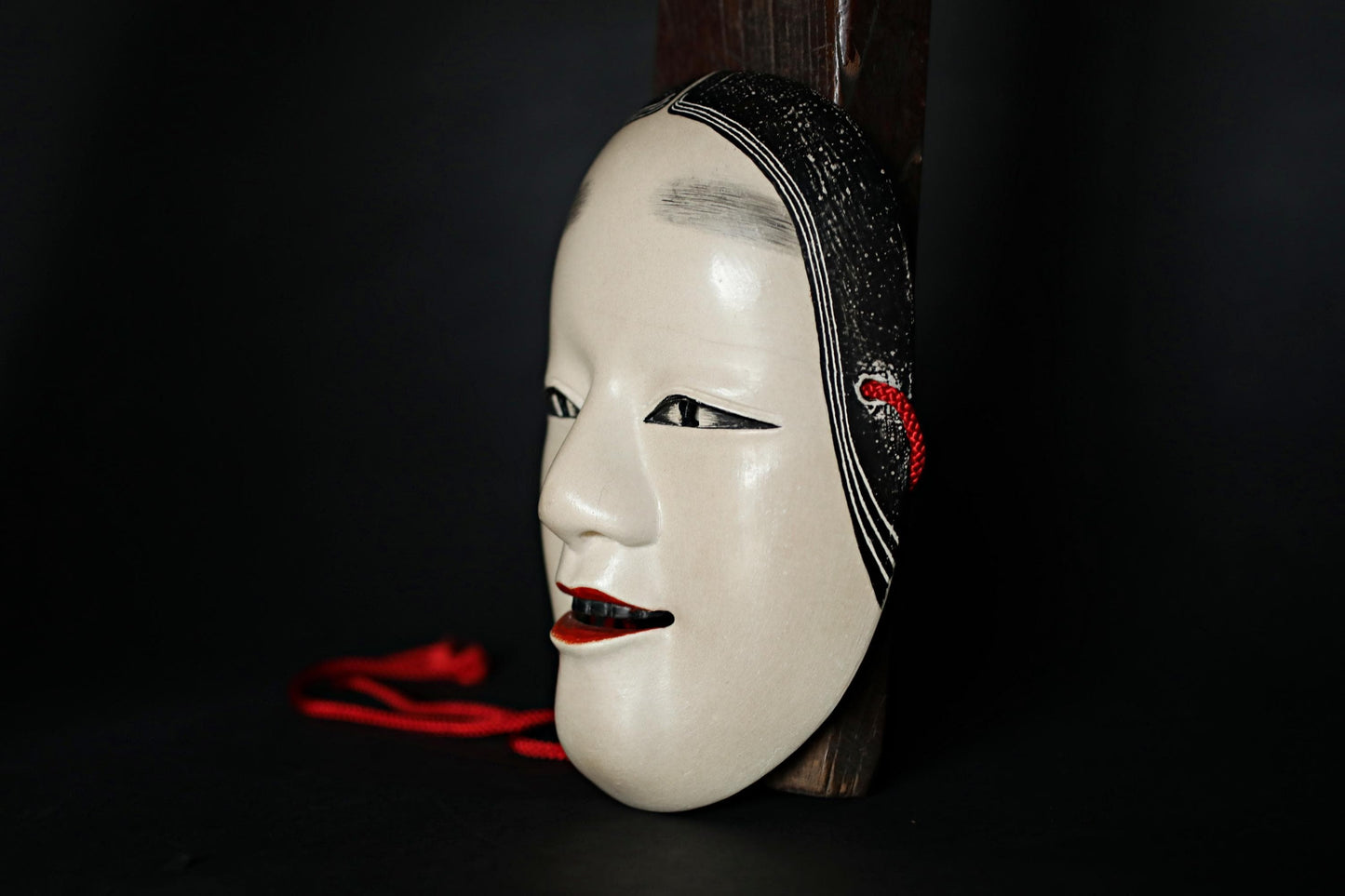 Japanese Noh Mask - Ko-Omote Young Maiden Wooden Wall Ornament | Signed Master Artwork