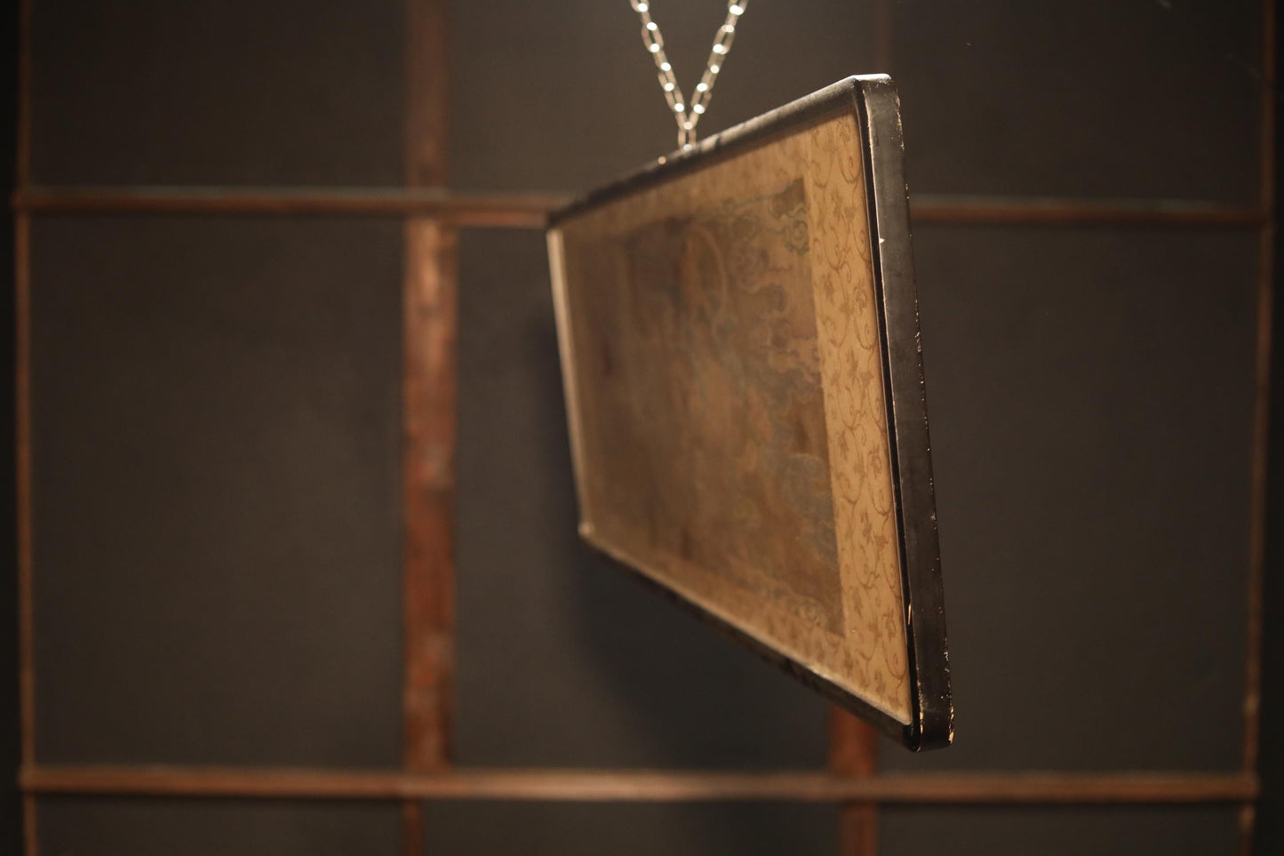 Japanese Antique Painting - Buddhist Wall Art Featuring Robe of Feathers | Ornate Wooden Frame