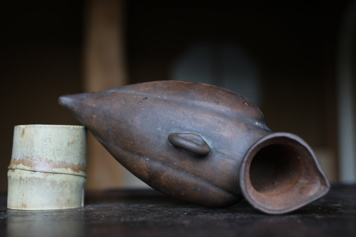 Bizen Pottery Tokkuri - Vintage Pigeon Shaped Japanese Sake Bottle Vase