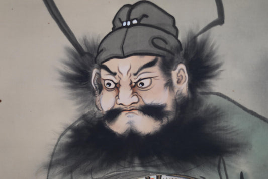 Japanese Hanging Scroll – Vintage Zhong Kui Scroll | Chinese God Painting on Silk Paper