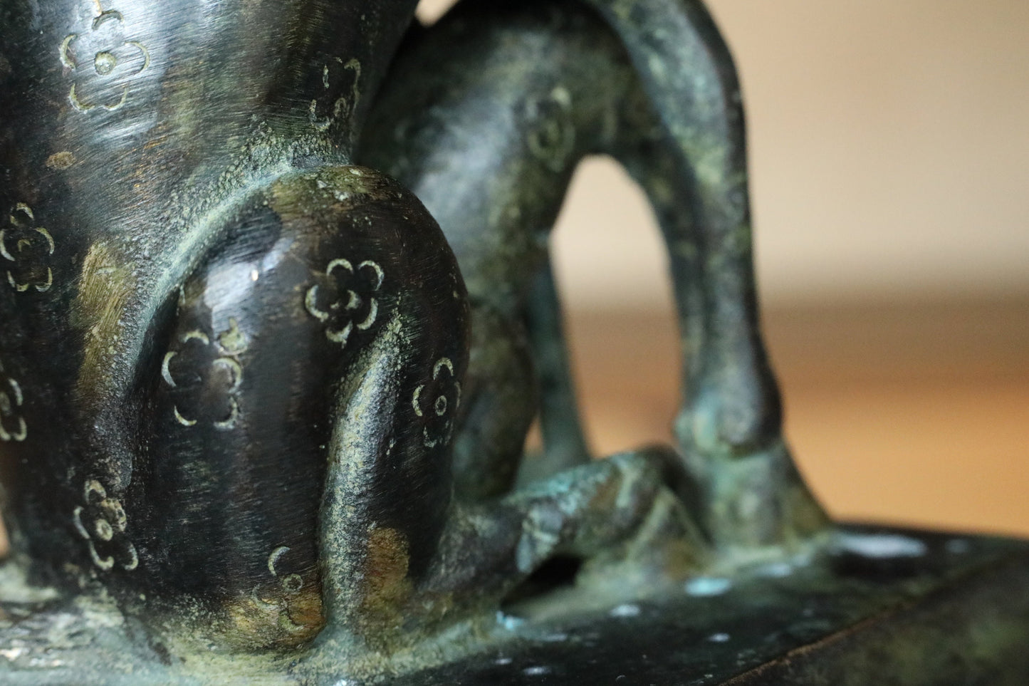 Bronze Antique Seal - Asian Nested Deer Family Stamp | 1800s Vintage Bronze Art