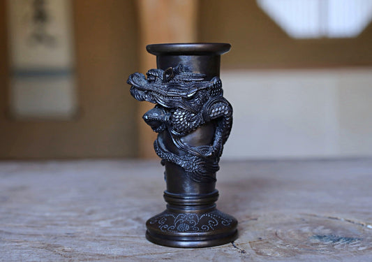 Japanese Dragon Incense Stand - Antique Bronze Burner | Buddhist Altar Decor
