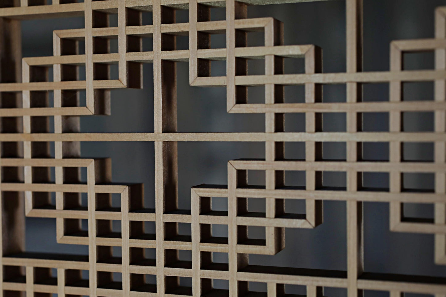 Vintage Japanese Shoji Screen - Kumiko Wood Panel | Japandi Wall Art, Geometric Frame