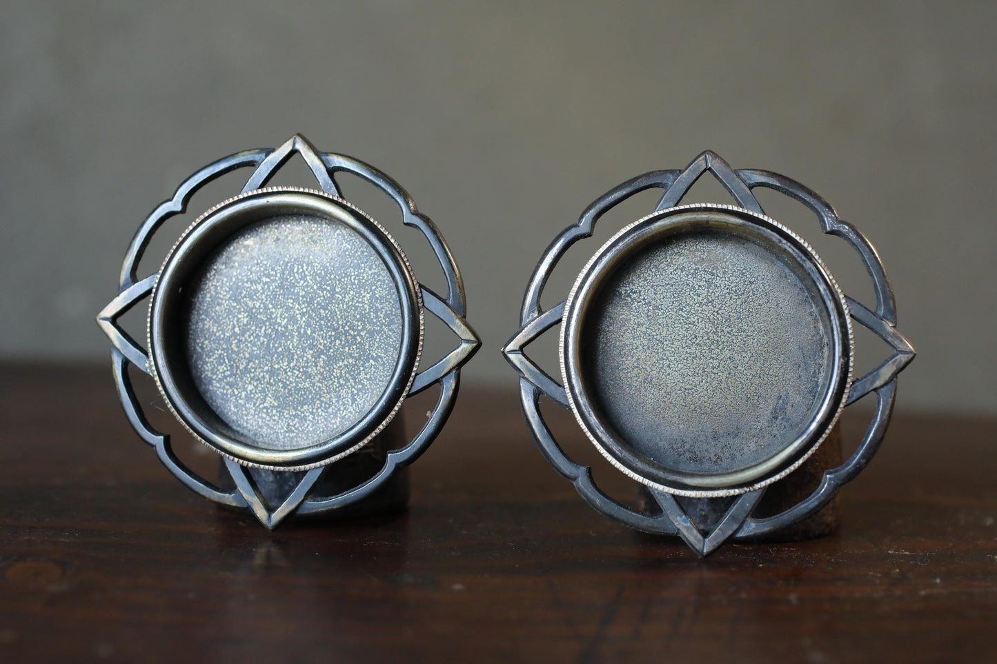Antique Fusuma Handles - Hand Cast Bronze Door Pulls with Ginkgo Leaf Motif