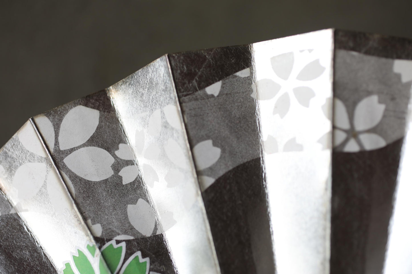 Japanese Folding Fan - Hand Painted Cherry Blossom Sensu with Bamboo Stand