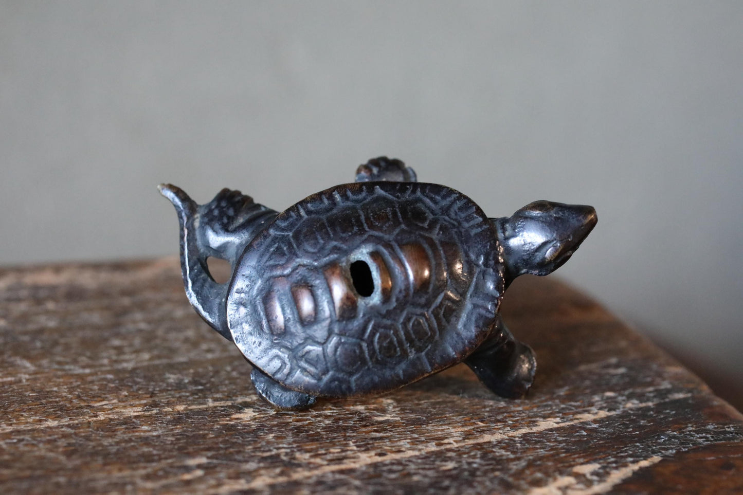 Japanese Bronze Water Dropper - Vintage Turtle Ornament | Kanji Calligraphy Tool