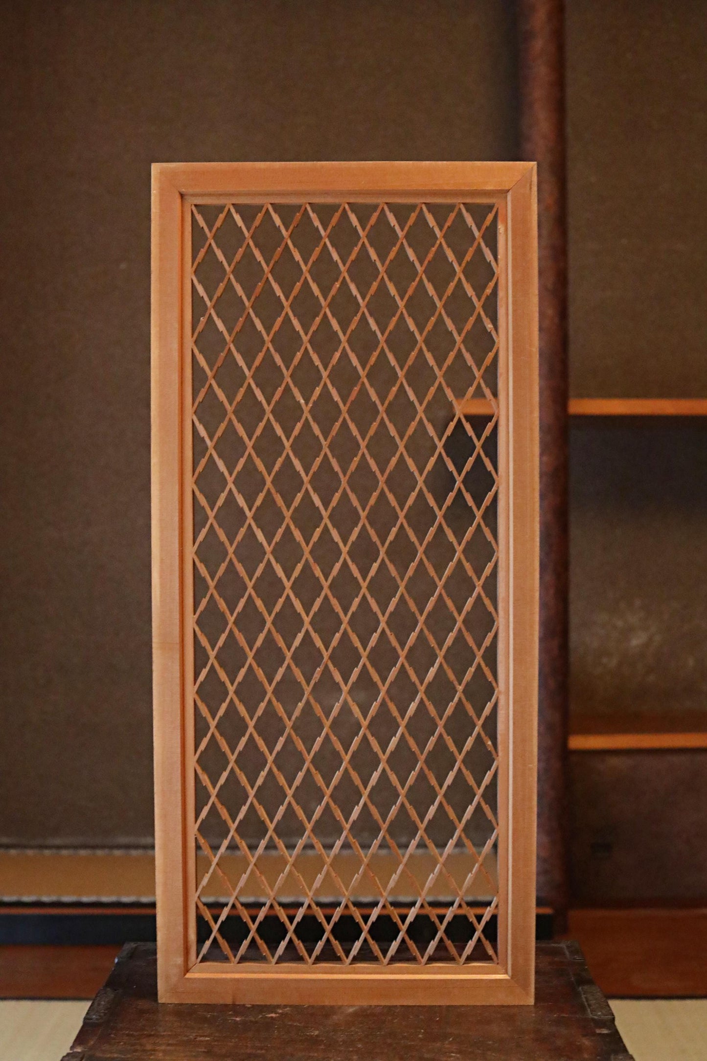 Kumiko Shoji Screen - Handmade Wood Art Japanese Room Divider | Vintage Lattice Panel