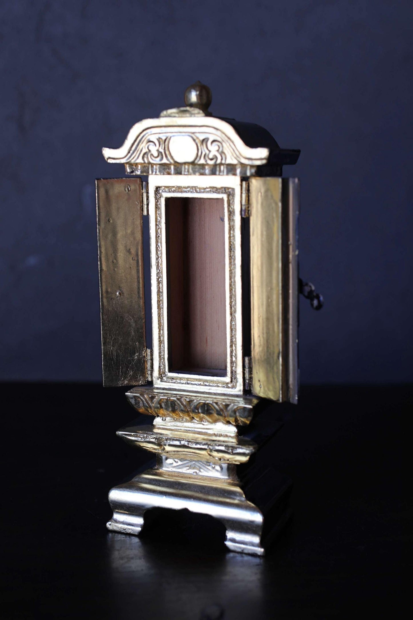 Japanese Buddhist Ihai Shrine - Vintage Gold Lacquer Miniature Temple Altar