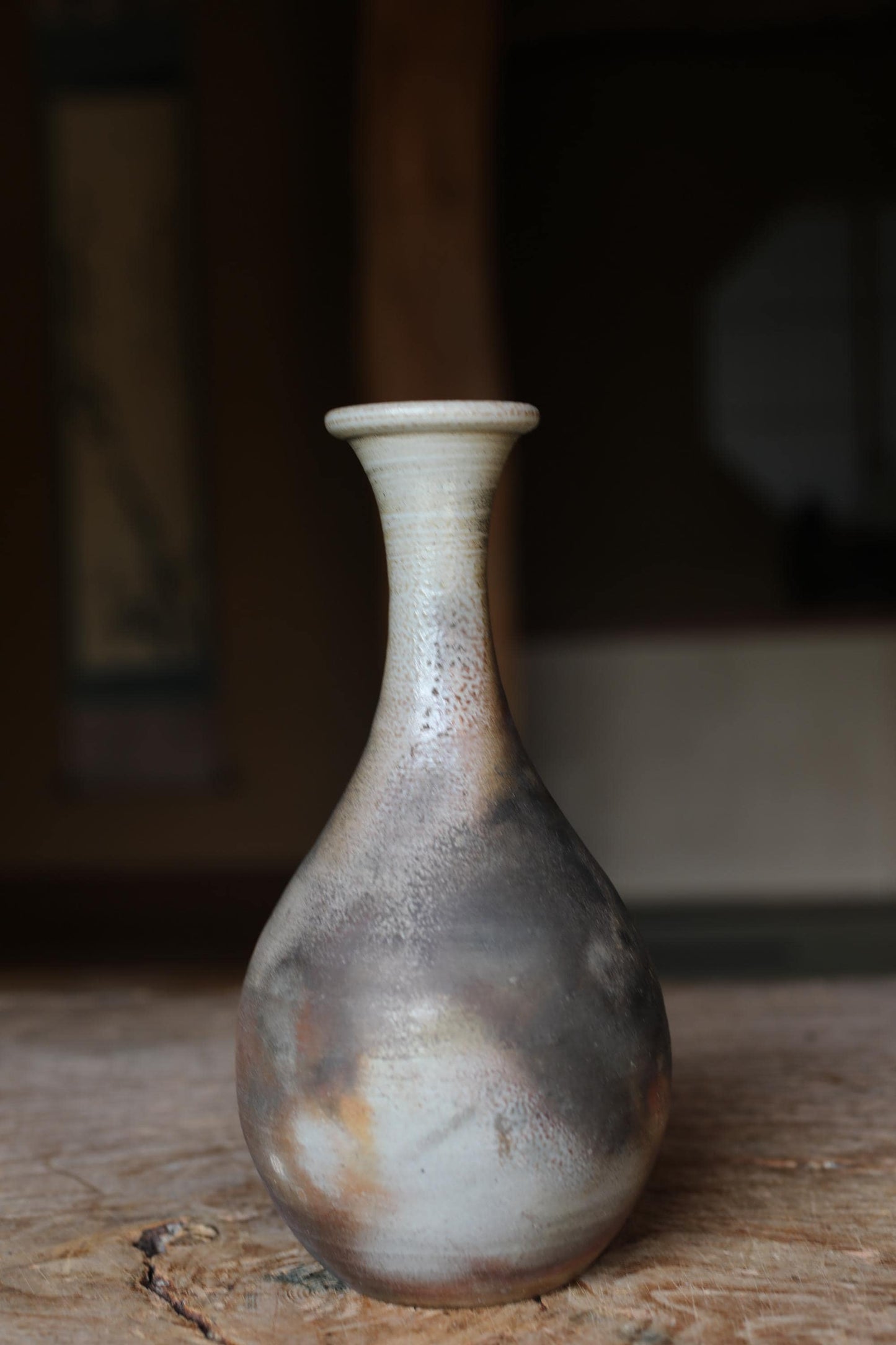 Bizen Ware Vase - Signed Japanese Pottery for Ikebana & Tea Ceremony Gift