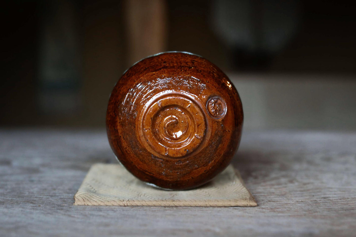Japanese RAKU CHAWAN Handmade Matcha Tea Cup Bowl - Traditional Tea Ceremony Pottery with Kanji Signature Box