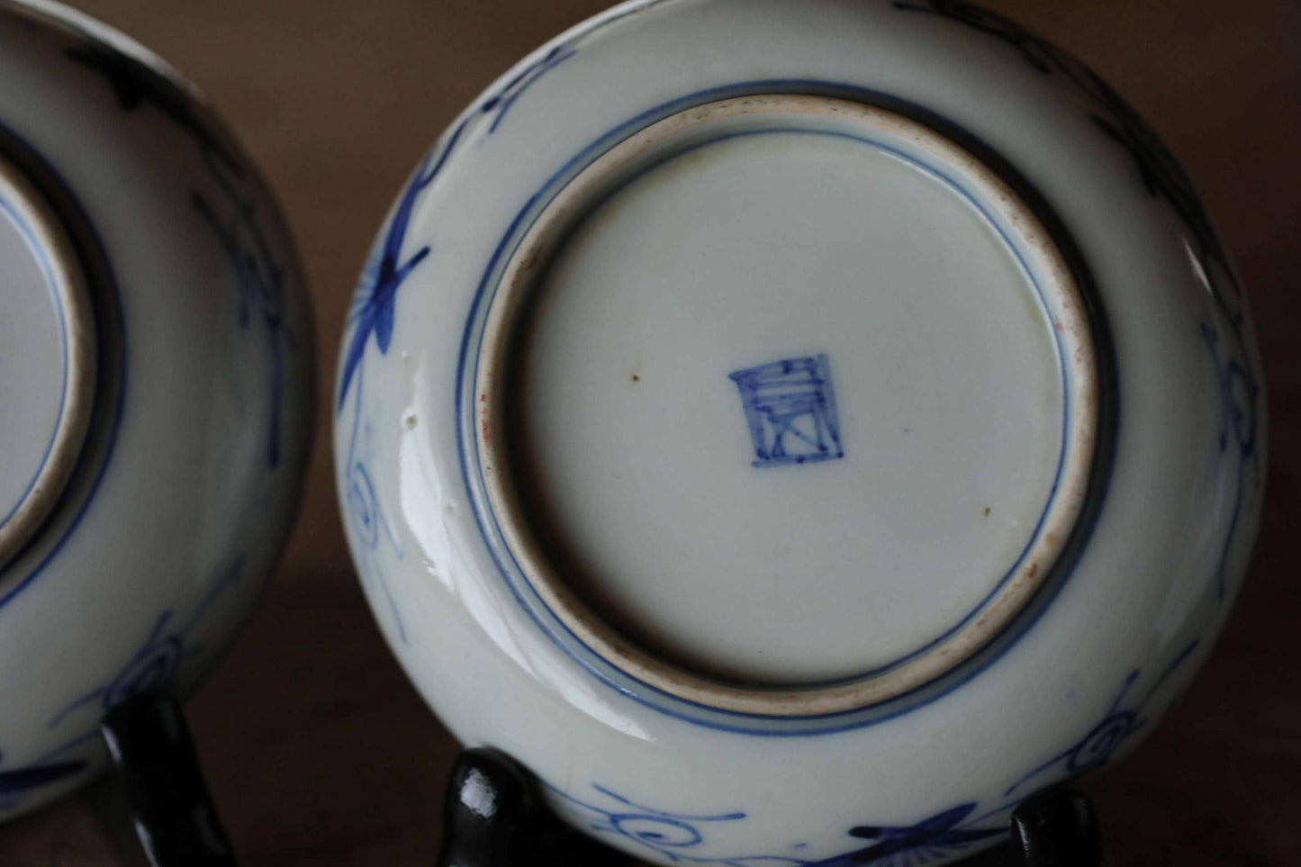 Antique Kutani Dishes - Set of 4 Hand Painted Japanese Porcelain Plates 4.5in