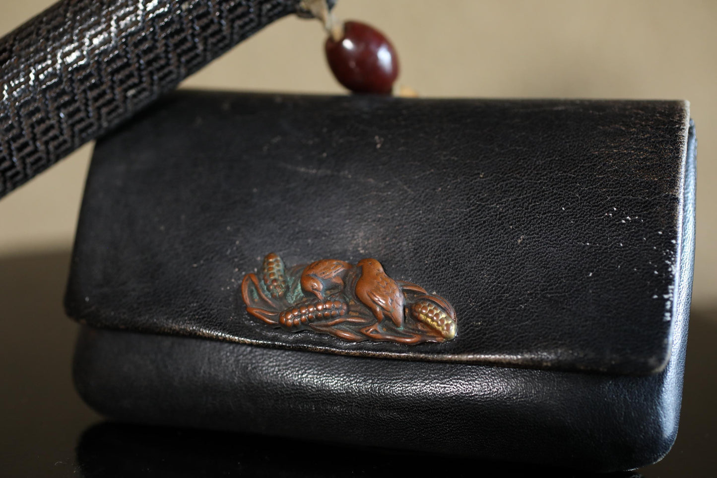 Antique Silver Smoking Pipe | Japanese Vintage Sterling Silver Pipe With Bamboo & Leather Case