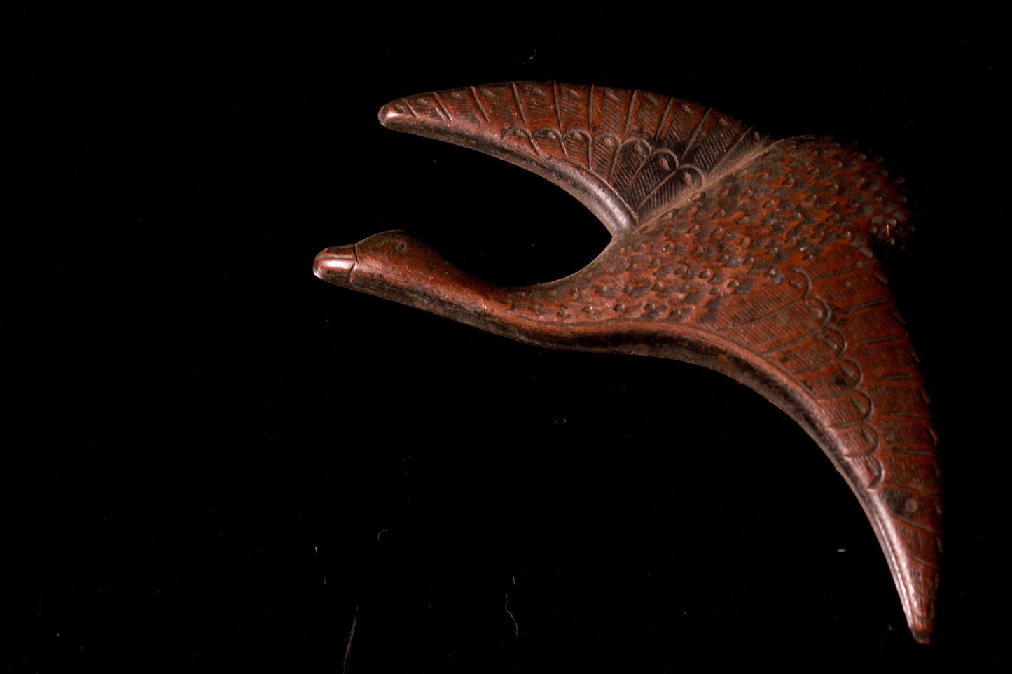 Japanese Bronze Sculpture Antique Metal Art - Small Goose Bird Figurine Decor
