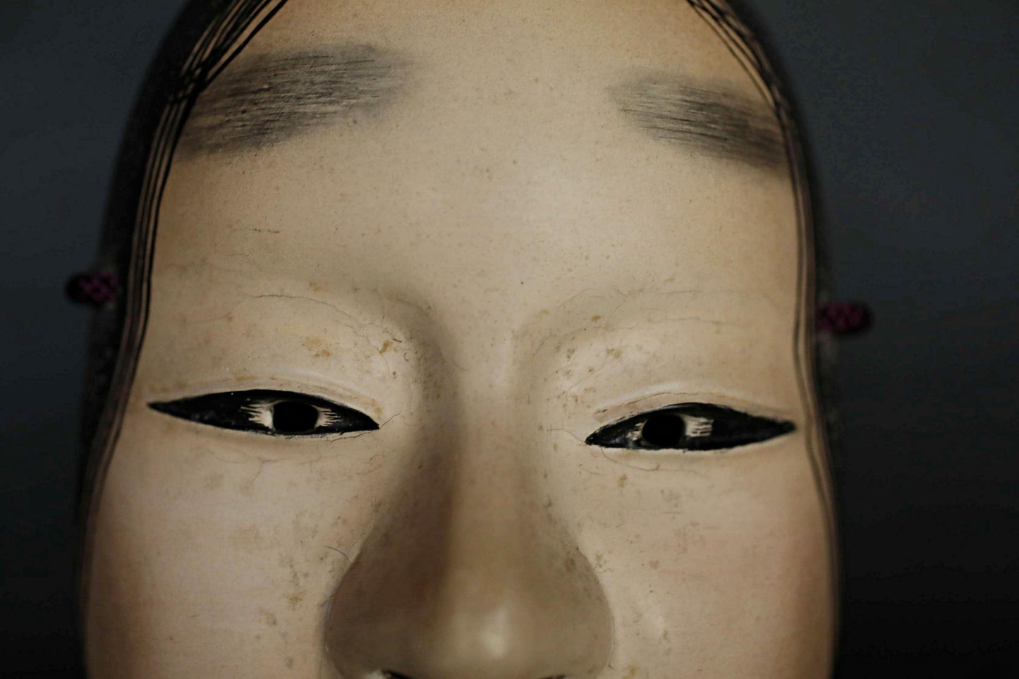 Antique Japanese Noh Mask – Fukai Wood Carving | Signed Vintage Wall Ornament