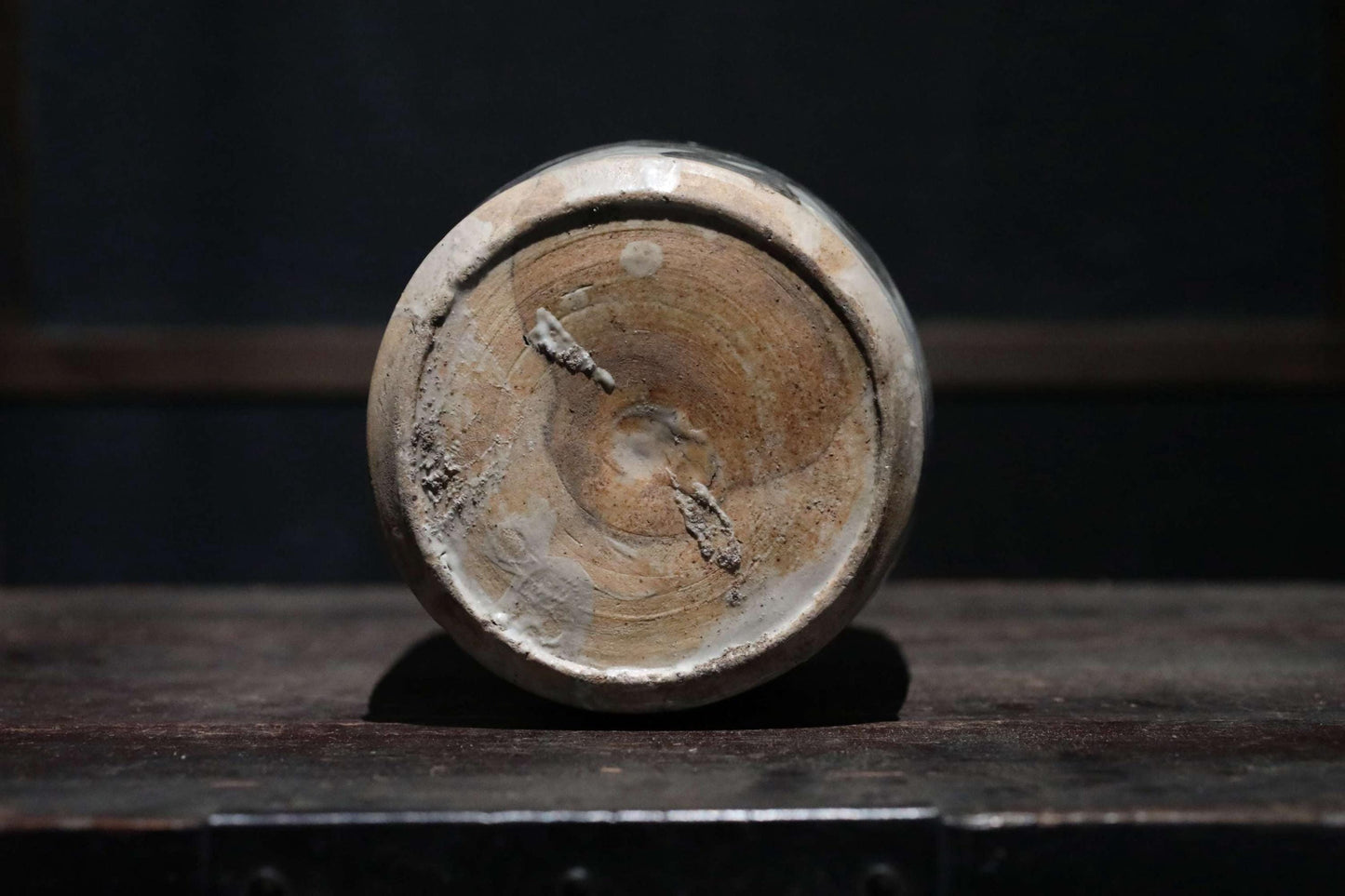 Japanese Antique Sake Bottle – Ceramic Tokkuri with Kanji Calligraphy Art, 10.2in