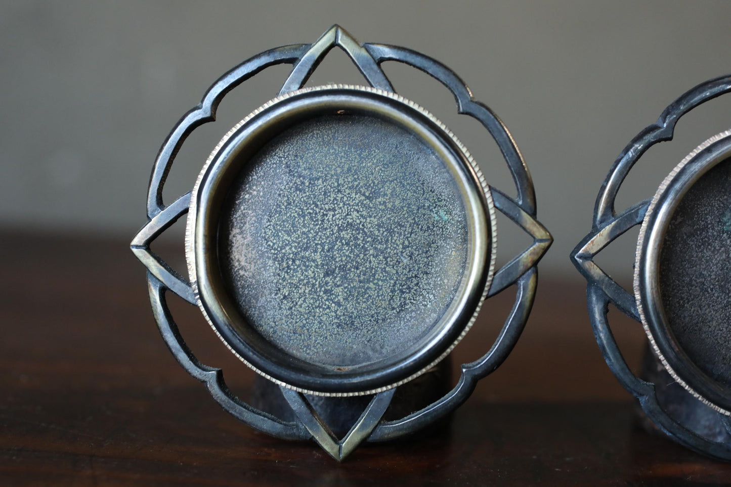 Fusuma Door Handles - Japanese Antique Brass Hardware With Ginkgo Leaf Motif