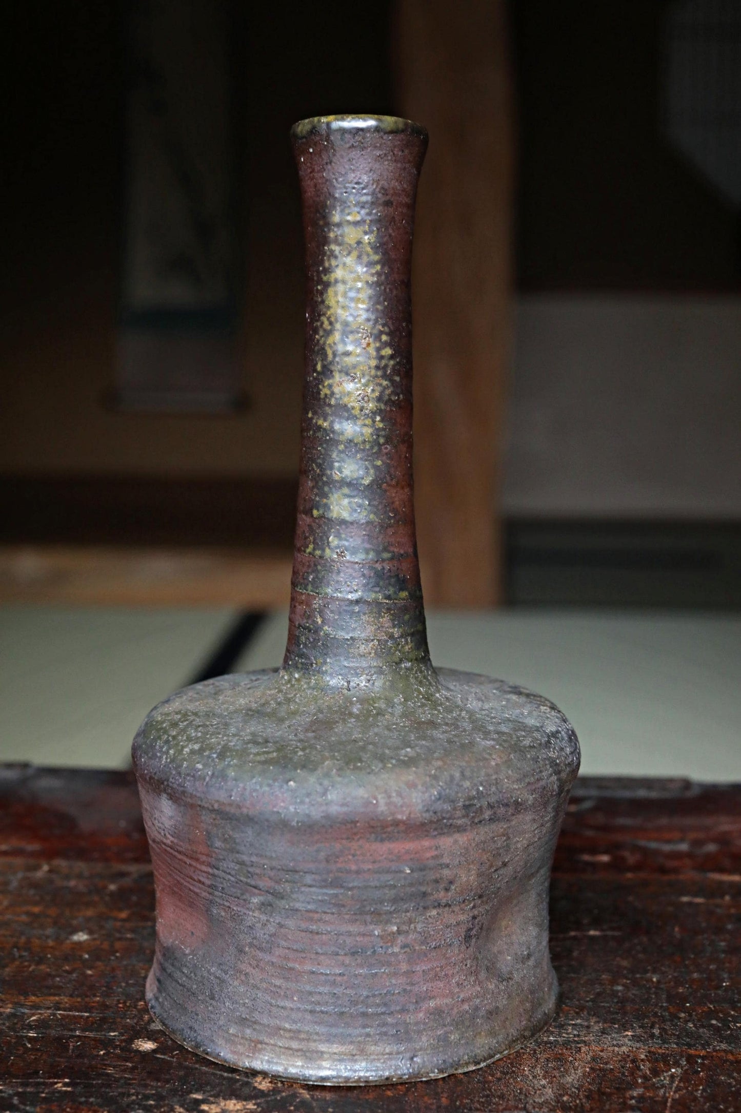 Bizen Ware Vase - Signed Japanese Pottery for Ikebana & Tea Ceremony Decor