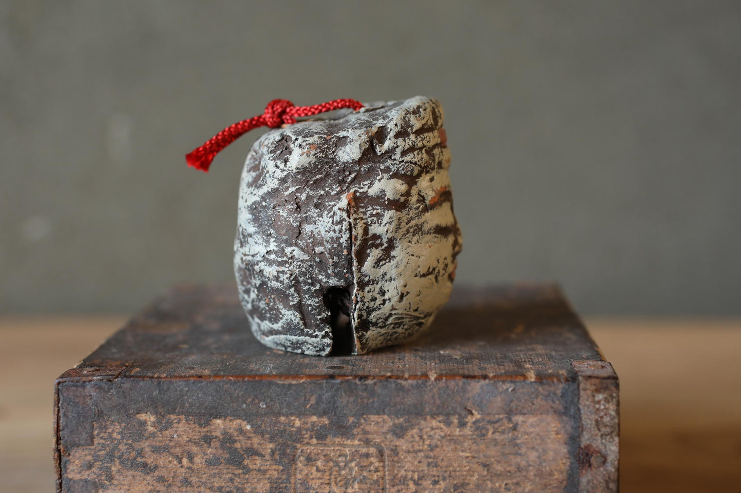 Japanese Pottery Buddha Bell: Vintage Christmas Ornament, Paperweight