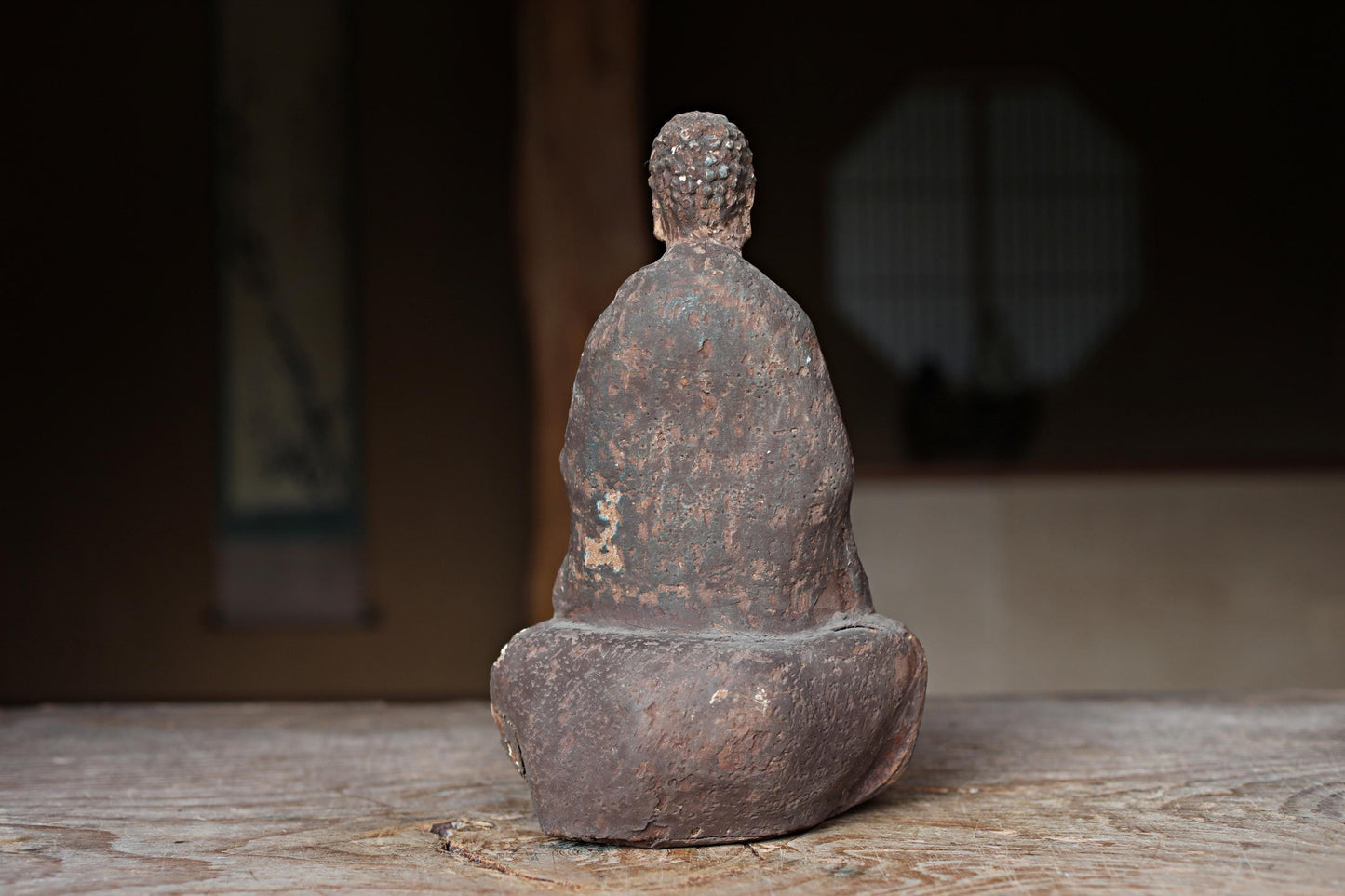 Antique Japanese Buddha - Wooden Amitabha Statue | 1700s Edo Period Sculpture