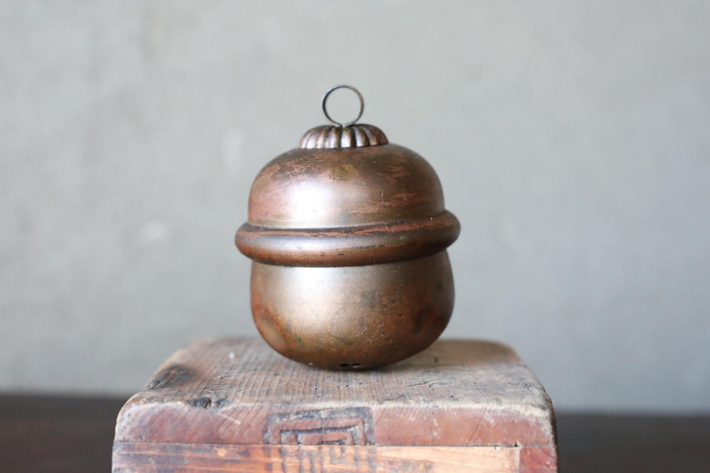 Japanese Bronze Shrine Bell - Handcrafted Antique Metal, Traditional Shinto Ritual Tool