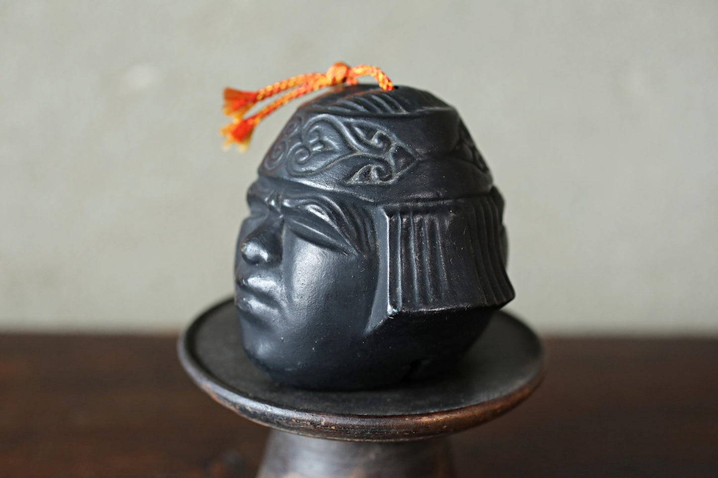 Japanese Pottery Bell - Ainu Ethnic Decor | Unglazed Ceramic Doll Ornament