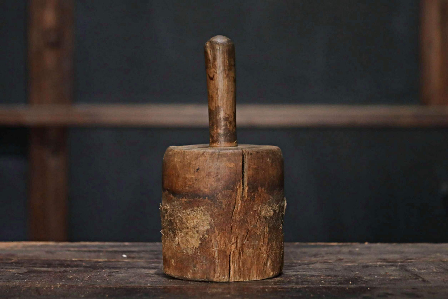 Japanese Kinuta Hammer - Wooden Straw Tool | Mingei Folk Art Hat Rack