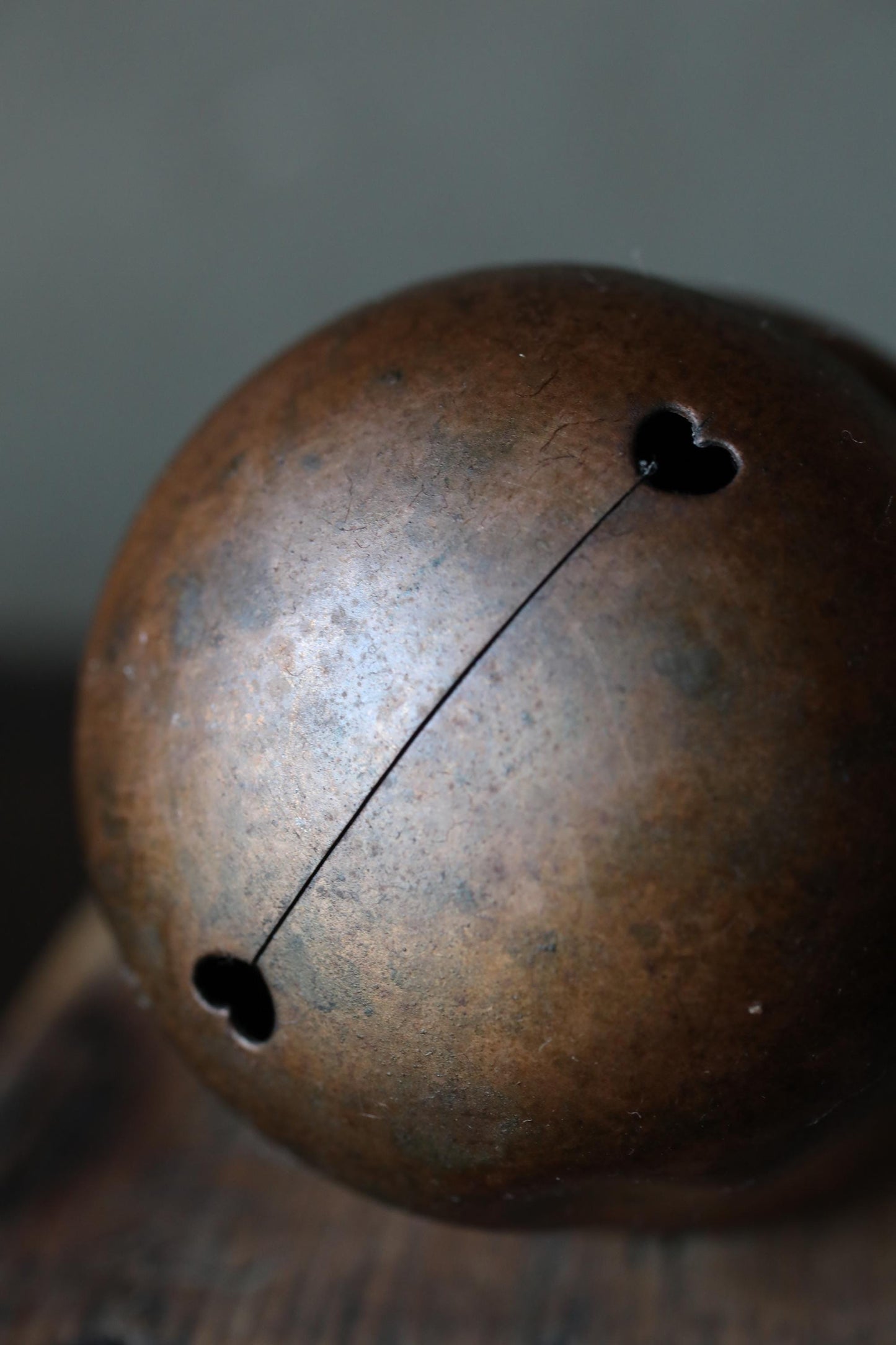 Japanese Bronze Shrine Bell - Handcrafted Antique Metal, Traditional Shinto Ritual Tool