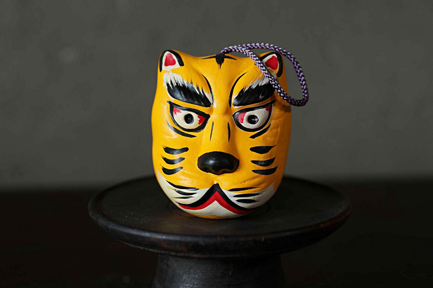 Japanese Pottery Bell - Vintage Kitsune Fox Ornament | Shimokawara-Yaki Ceramic Charm