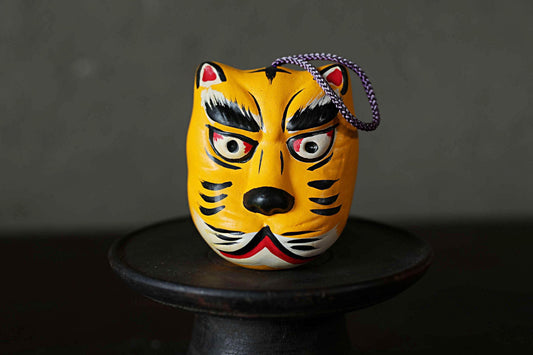 Japanese Pottery Bell - Vintage Kitsune Fox Ornament | Shimokawara-Yaki Ceramic Charm