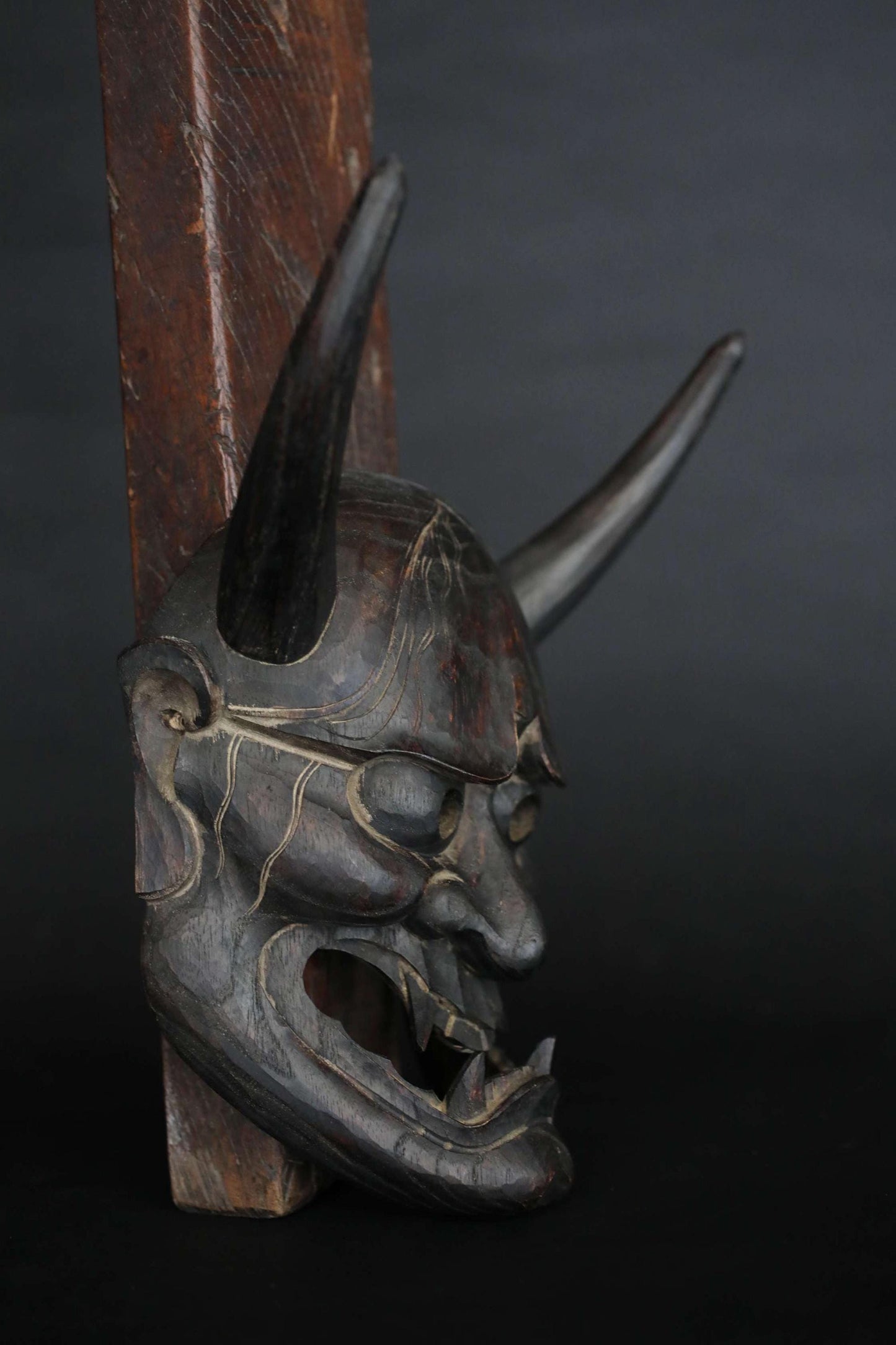 Hannya Mask - Hand Carved Wood Female Demon | Japanese Noh Theater Art Wall Decor