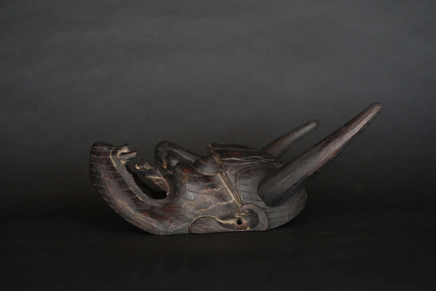 Hannya Mask - Hand Carved Wood Female Demon | Japanese Noh Theater Art Wall Decor