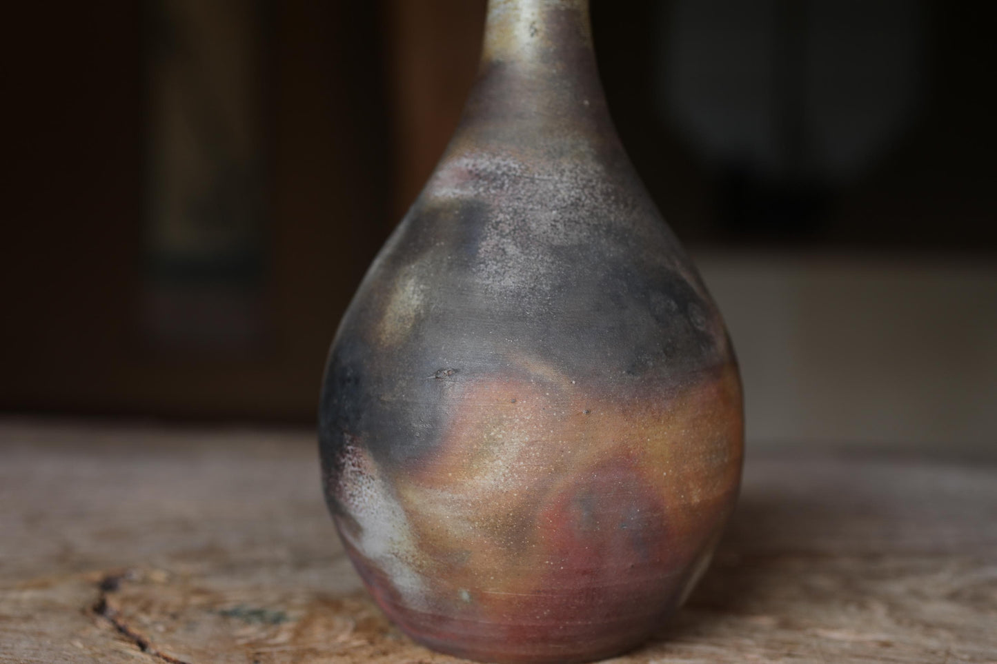 Bizen Ware Vase - Signed Japanese Pottery for Ikebana & Tea Ceremony Gift