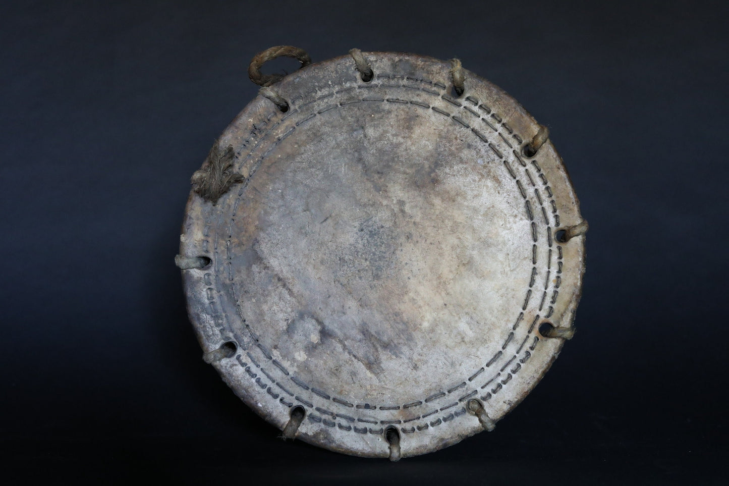 Antique Japanese Drum - Edo Period Drum With Wooden Drumstick Set, 1800s Vintage