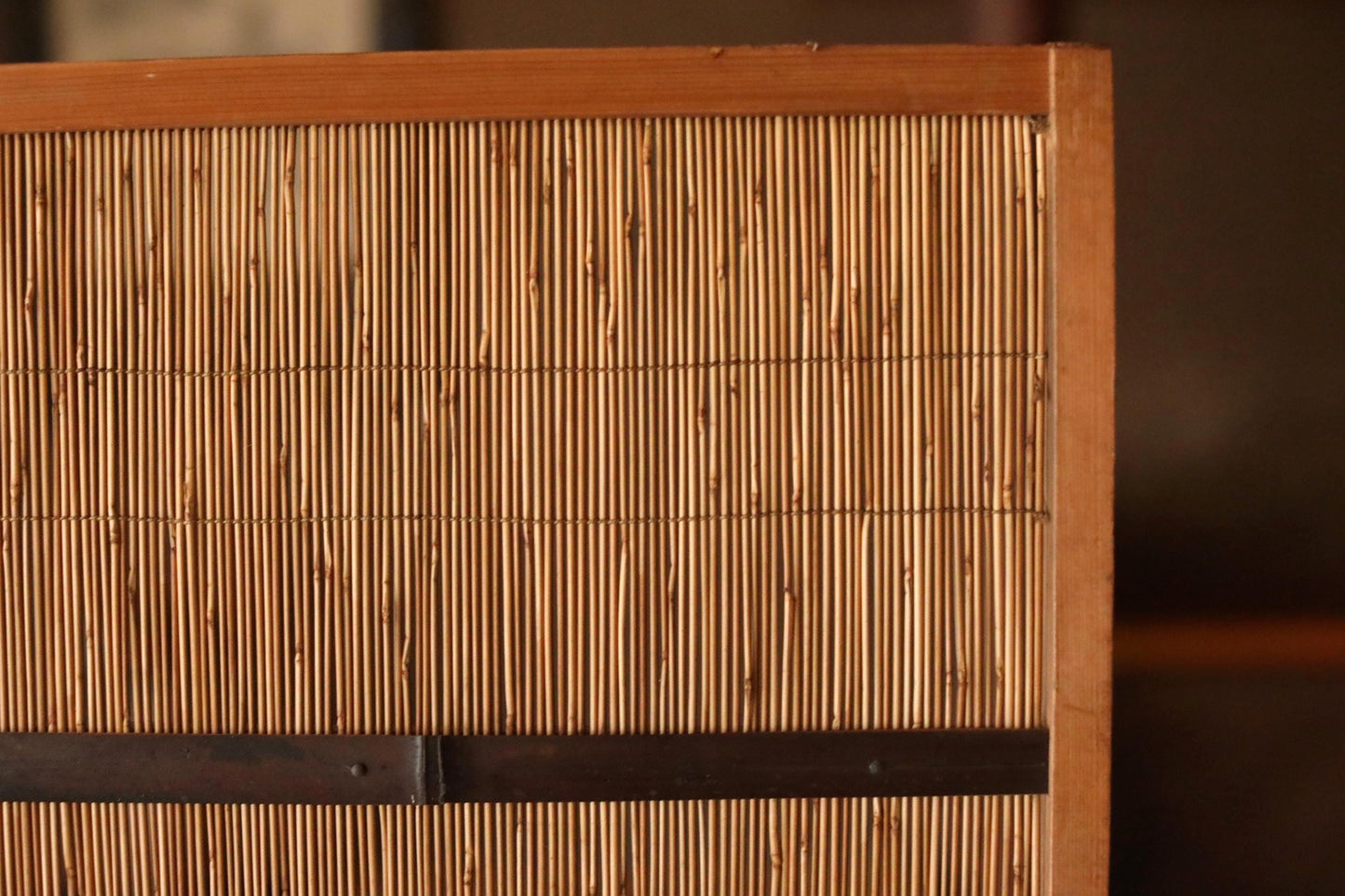 Japanese Reed Screen - Vintage Bamboo Shoji Divider | Woven Straw Panel