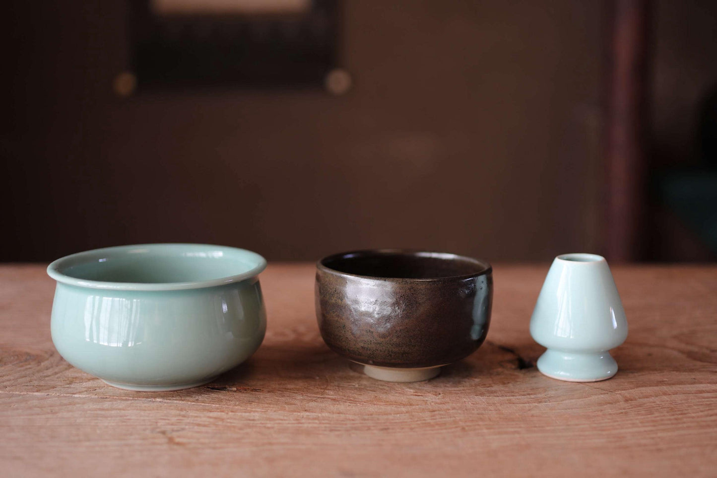 Japanese Tea Utensil Set – Traditional Matcha Preparation Set with Charcoal Box & Feather Brush