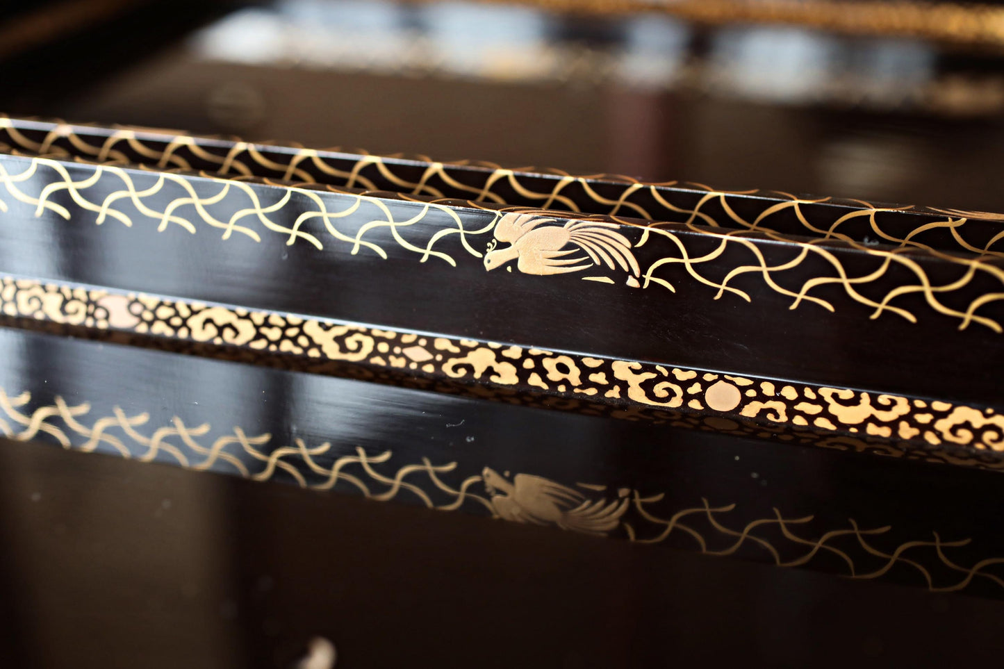 Edo Period Lacquer Trays - Japanese Antique Urushi Lacquerware Large Nesting Serving Set