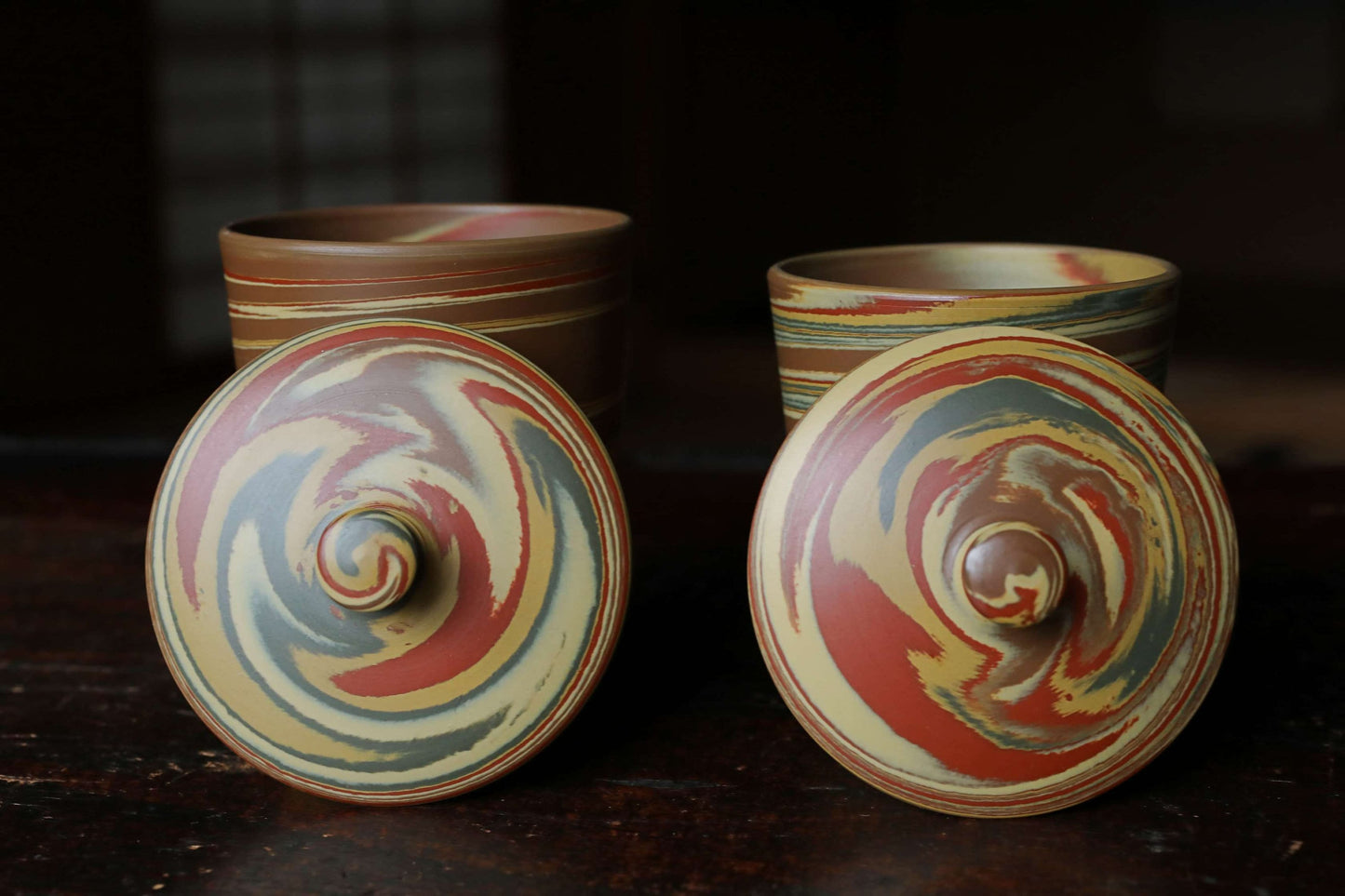 Vintage Japanese Tea Set – Handmade Ceramic Pot with Lid | Marble Glaze Sencha Teaware