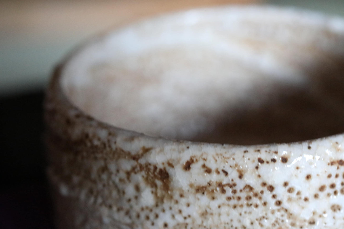 Shino Matcha Bowl - Vintage Japanese Chawan With Feldspar Glaze | Handmade Tea Ceremony Pottery
