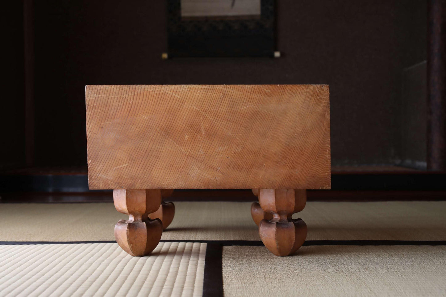 Japanese Go Game Table - Solid Wood Goban with Thick Stone Set & Architectural Board