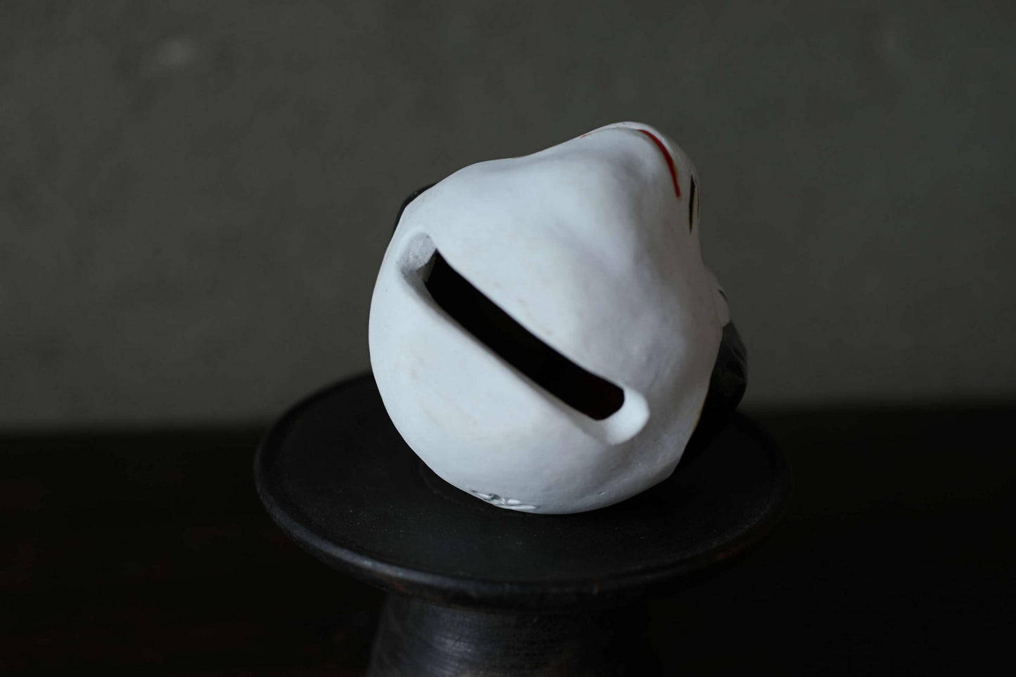 Japanese Pottery Dog Bell - Rare Clay Bell Folk Toy Ornament H7cm