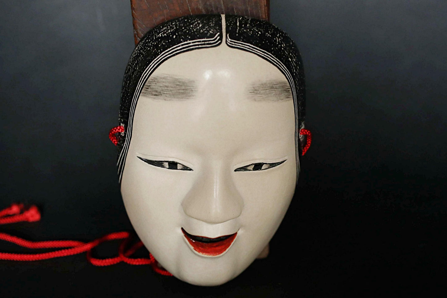 Japanese Noh Mask - Ko-Omote Young Maiden Wooden Wall Ornament | Signed Master Artwork